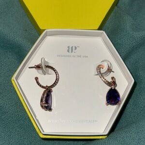 BombParty Earrings ER82823 Serendipity In Sparkle Purple Topaz Cubic Zirconia